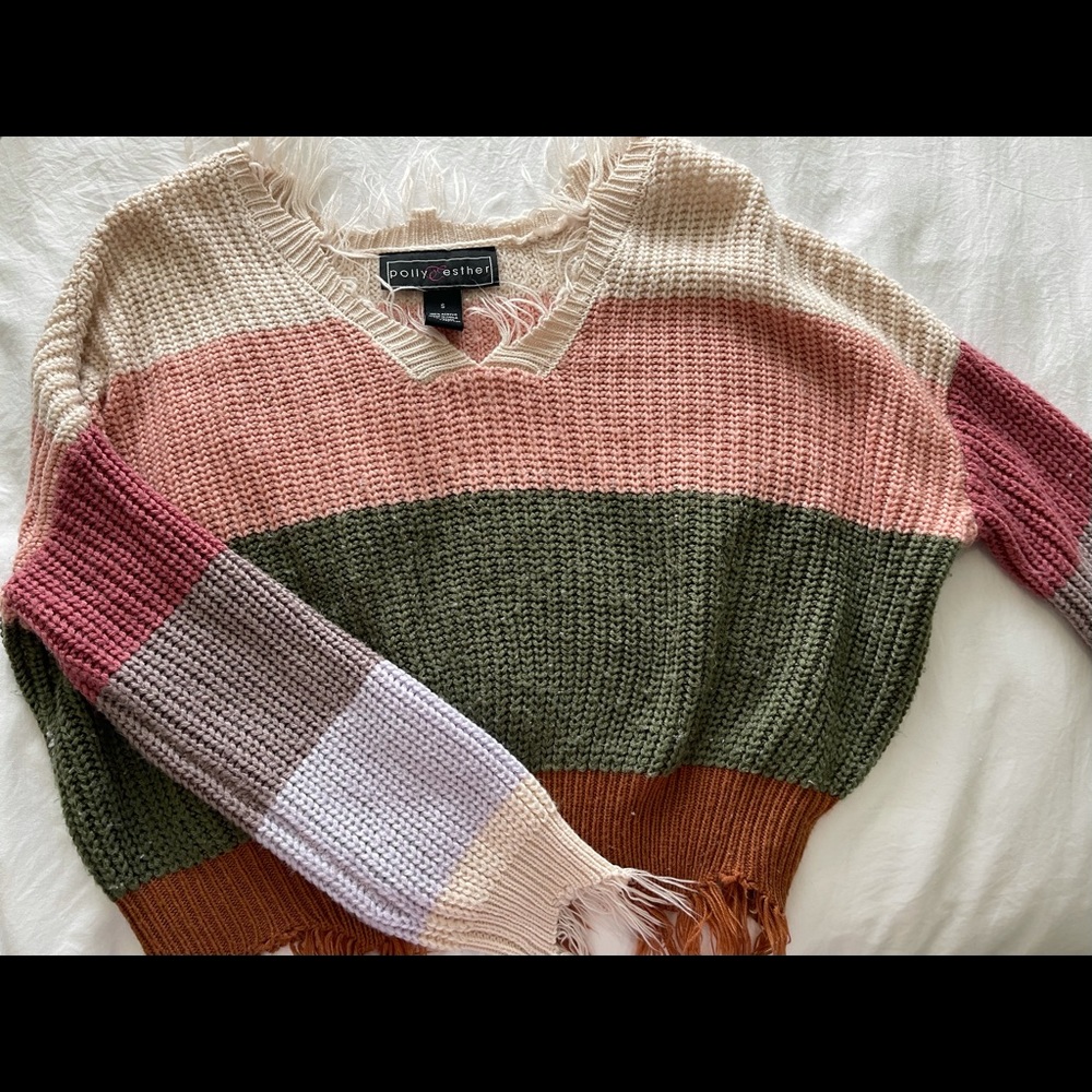 Multi colored cropped sweater
